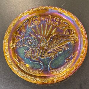 Indiana Glass Co Vintage Bicentennial Commemorative Glass Carnival Plate